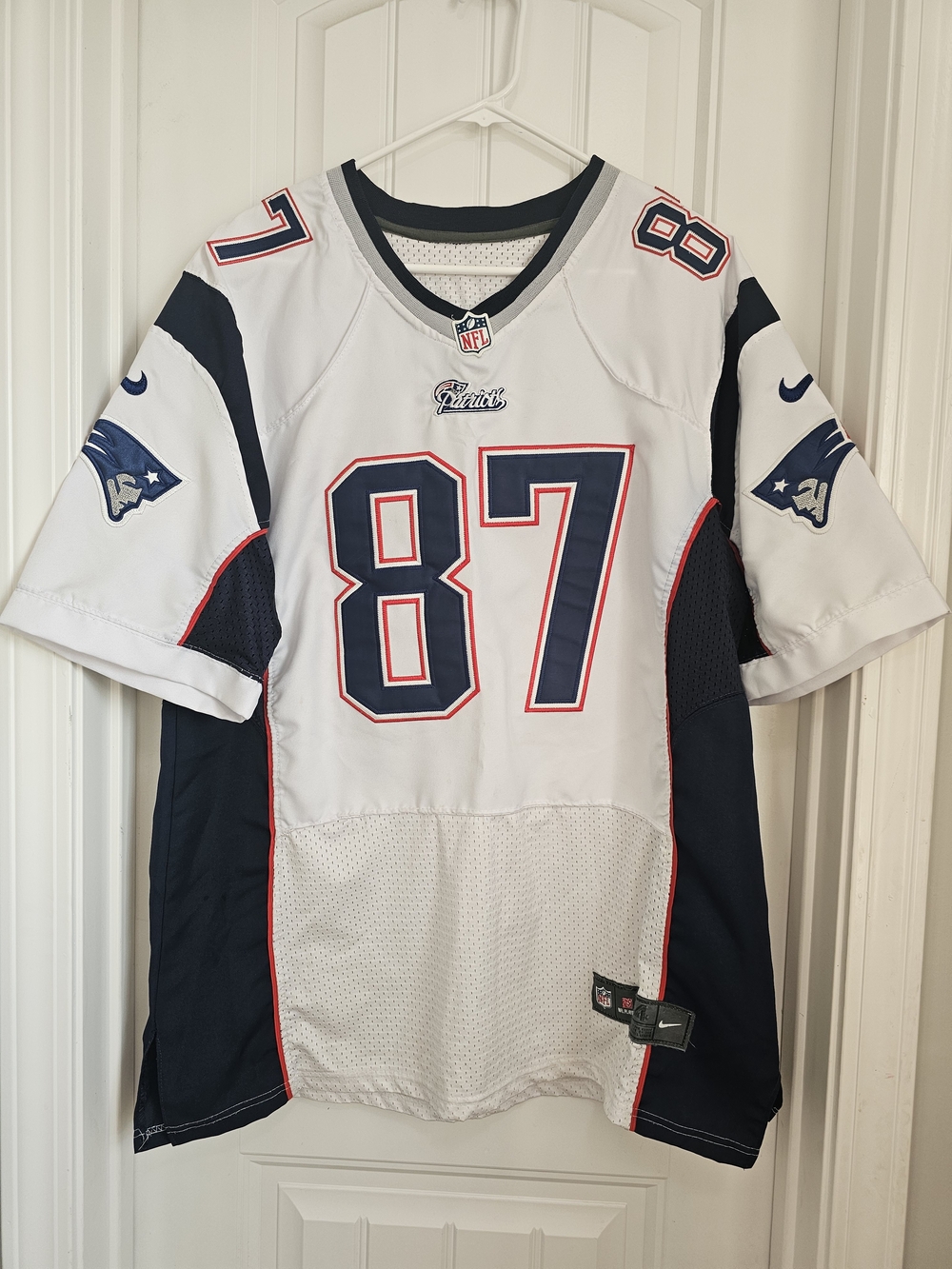 NFL Gronkowski #87 Patriots White and Navy Football Jersey